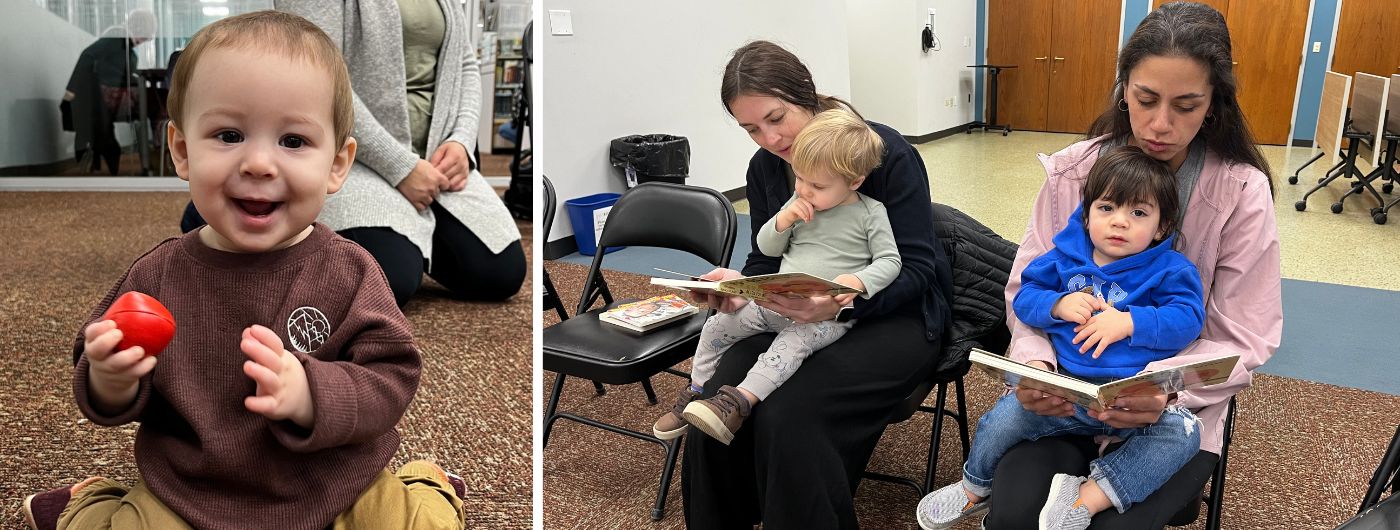 Families attending storytime