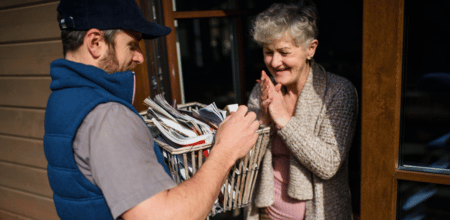 Person delivering materials.