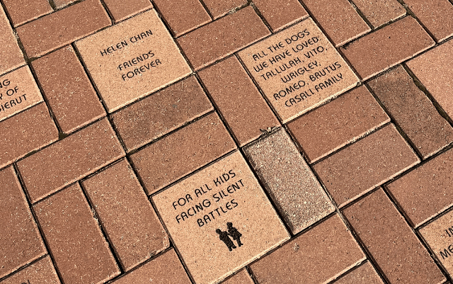 Reading path bricks.